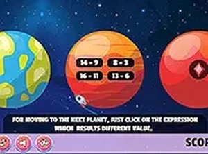Planet Explorer Subtraction Math Game